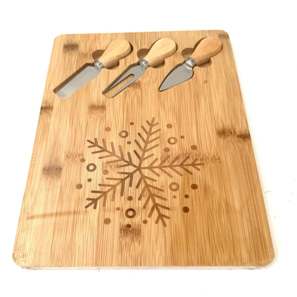 Festive Charcuterie or Cheese Board with 3 Serving Utensils BRAND NEW & SEALED